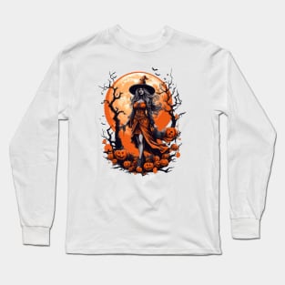 Moonlit Halloween Sorcery Long Sleeve T-Shirt